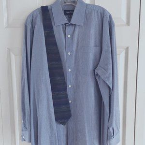 Nautica 100% Cotton Dress Shirt + Tie size 16.5 - 34/35